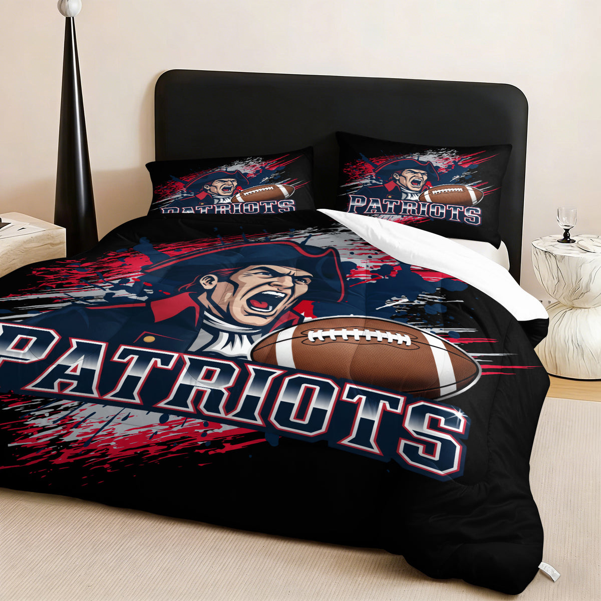 New England Patriots Comforter Pillowcase Sets Blanket All Season Reversible Quilted Duvet