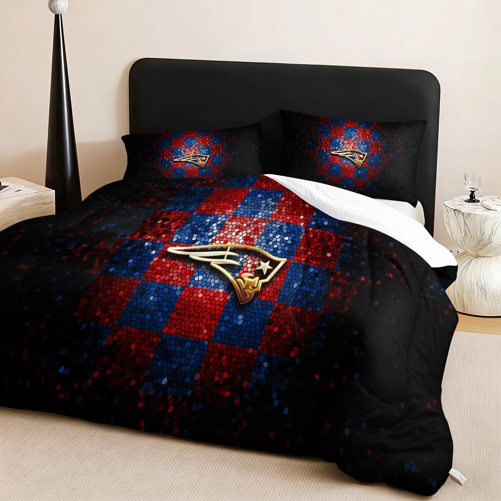 New England Patriots Comforter Pillowcase Sets Blanket All Season Reversible Quilted Duvet