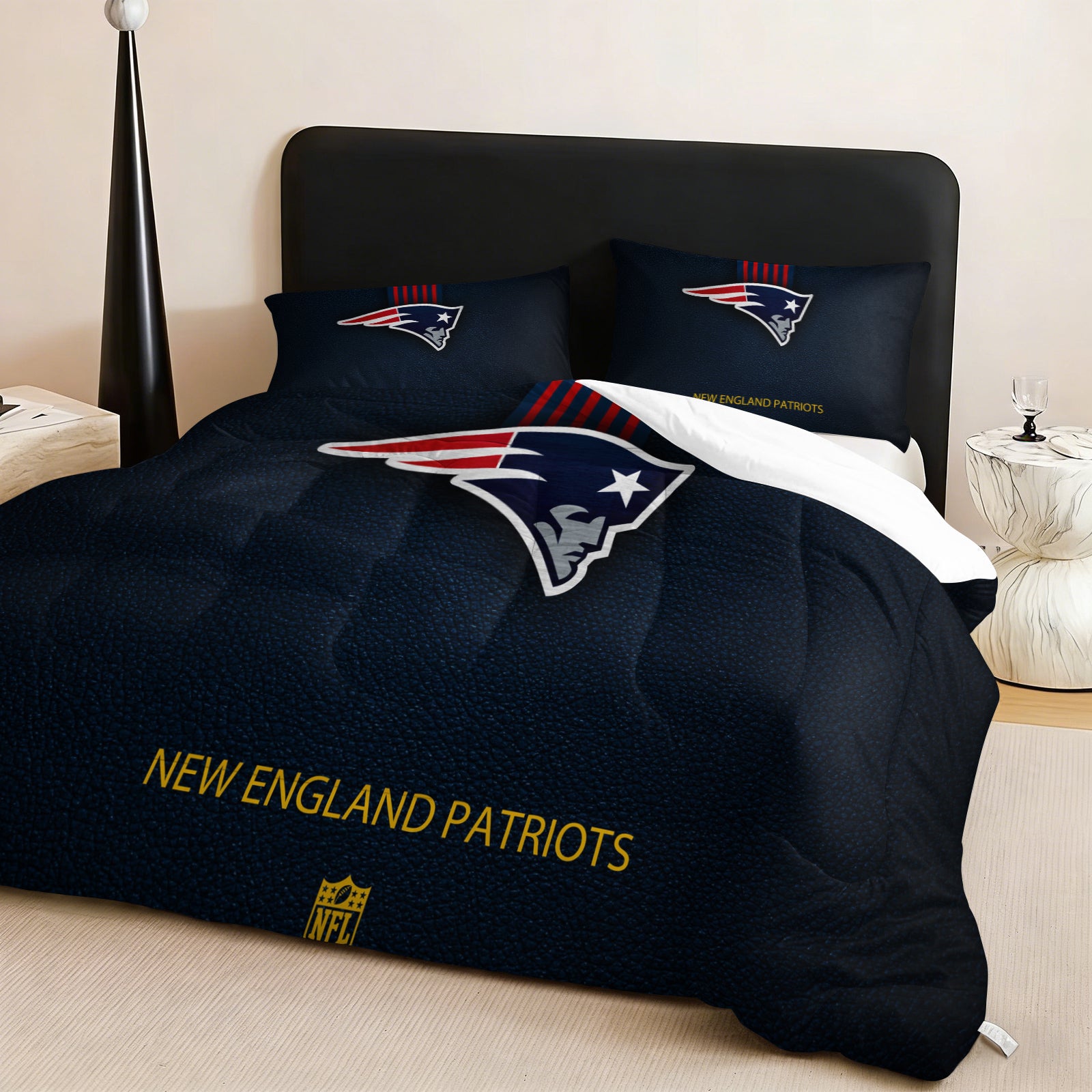 New England Patriots Comforter Pillowcase Sets Blanket All Season Reversible Quilted Duvet