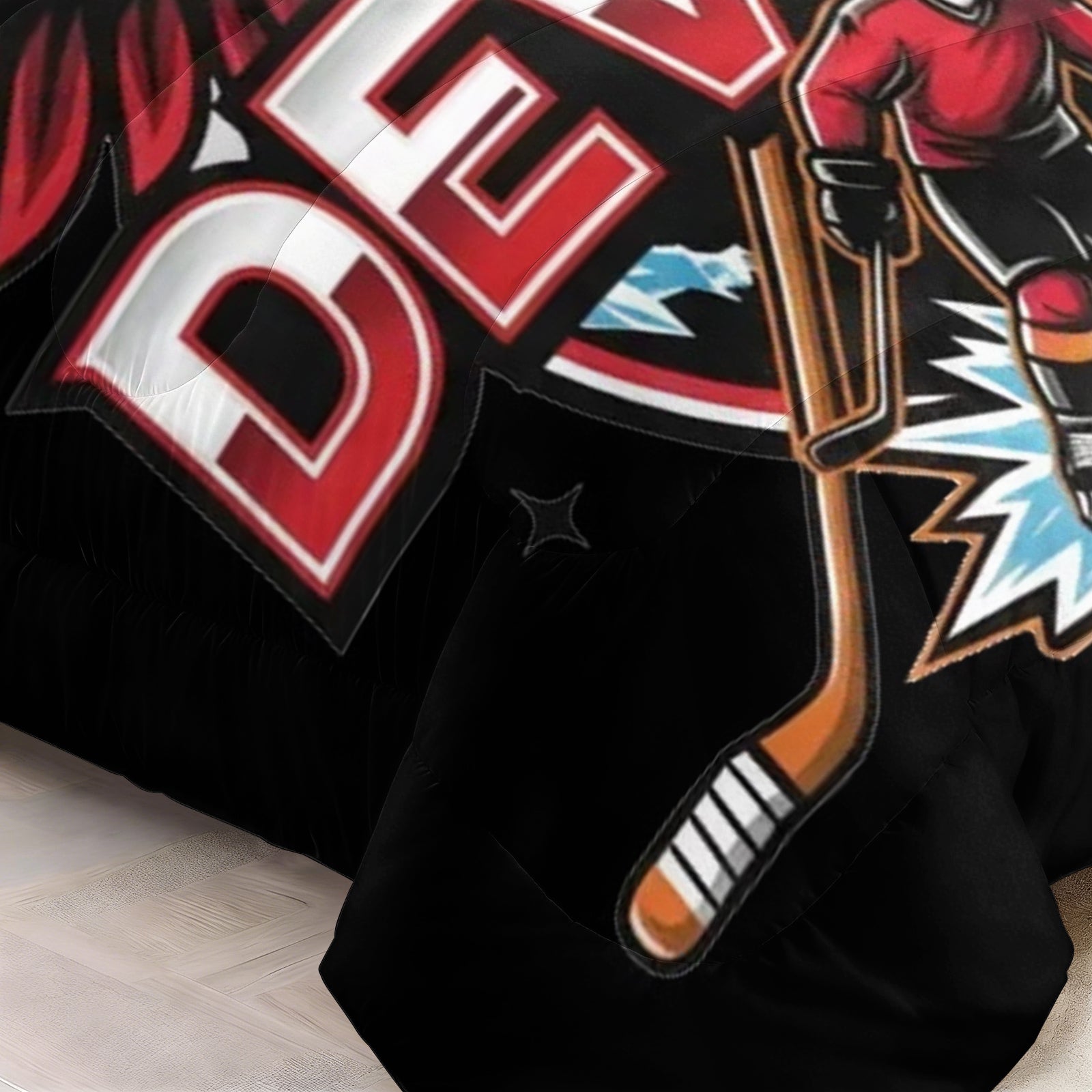 New Jersey Devils Hockey League Comforter Pillowcase Sets Blanket All Season Reversible Quilted Duvet