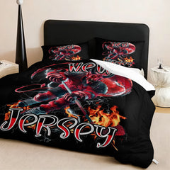New Jersey Devils Hockey League Comforter Pillowcase Sets Blanket All Season Reversible Quilted Duvet