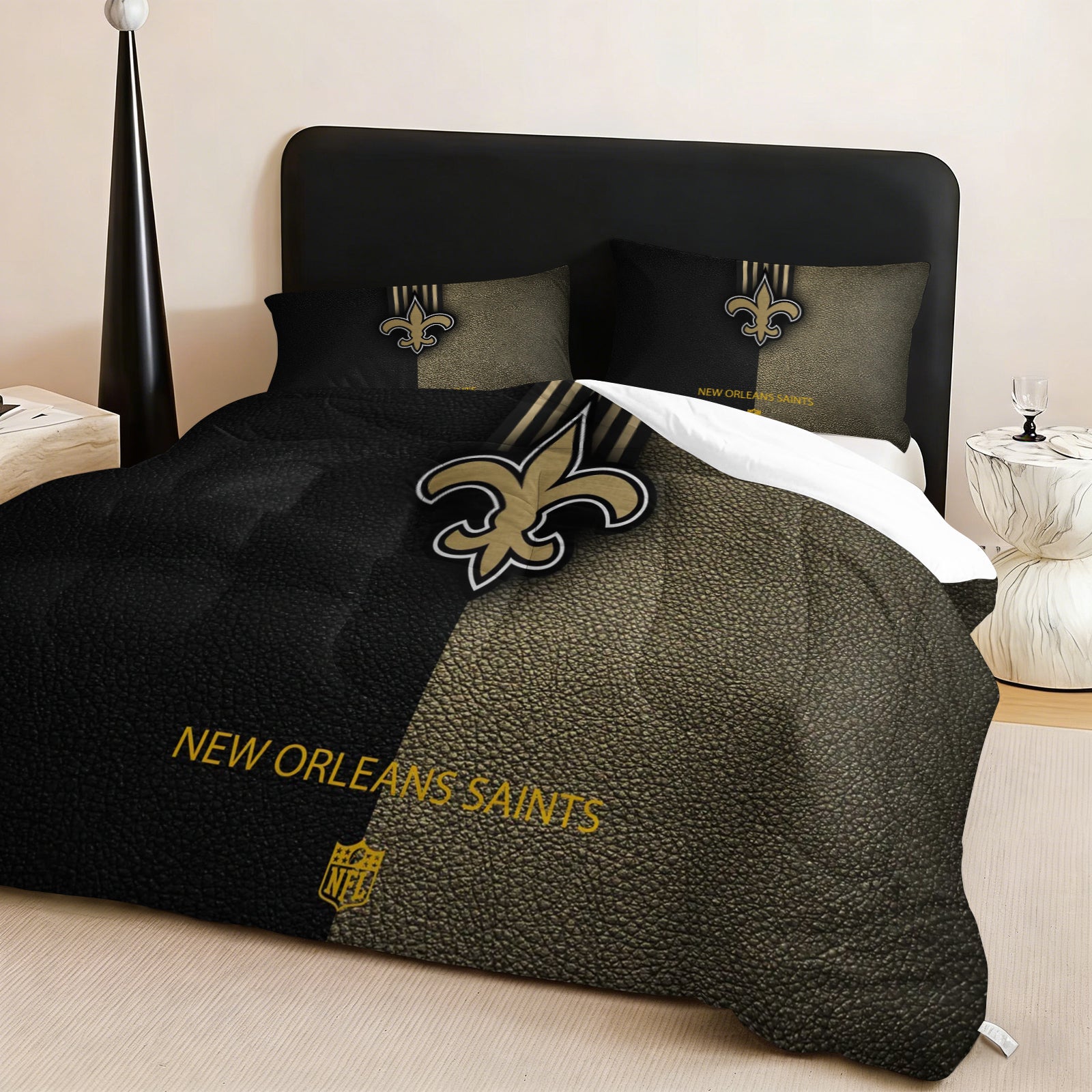 New Orleans Saints Comforter Pillowcase Sets Blanket All Season Reversible Quilted Duvet