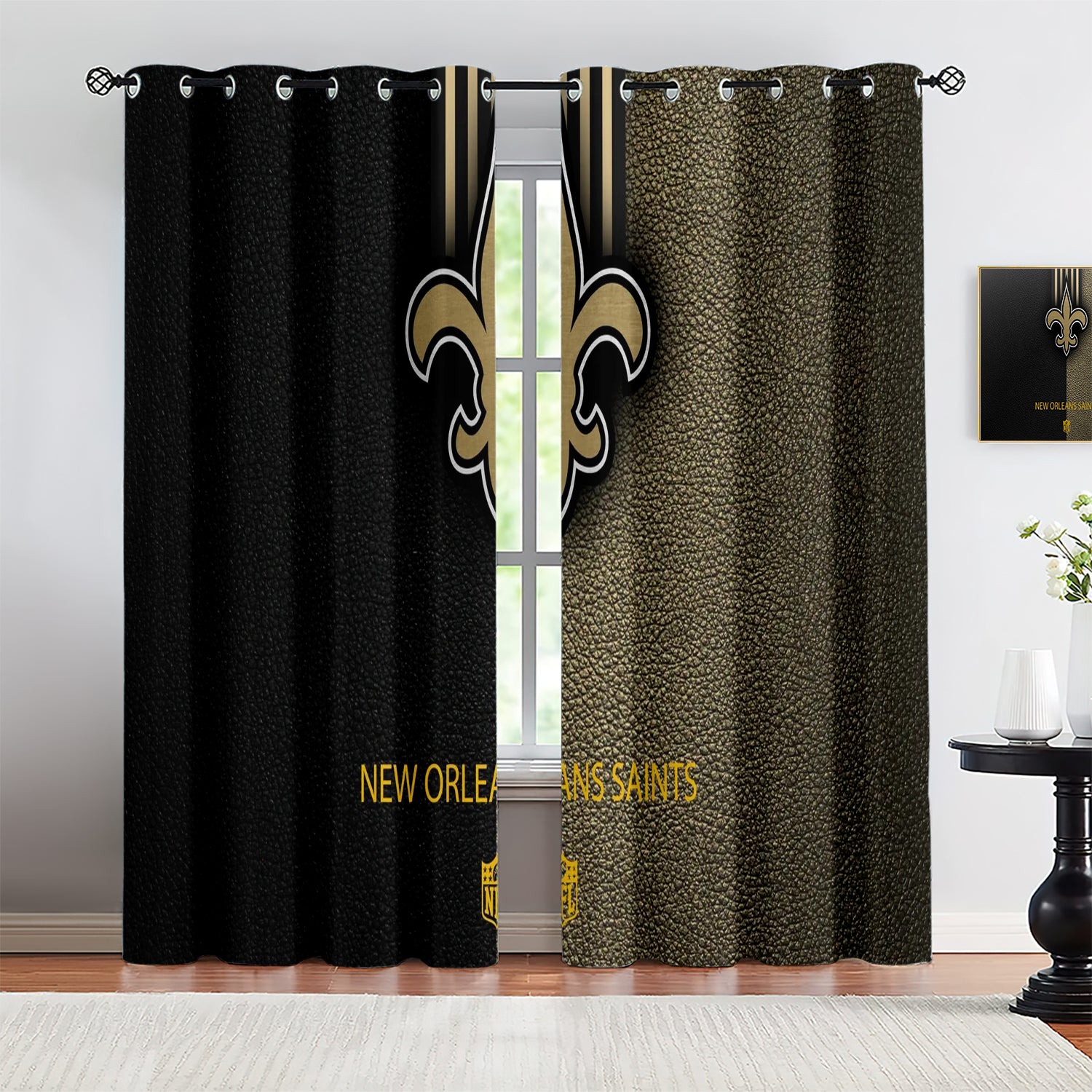 New Orleans Saints Blackout Curtains Drapes For Window Treatment Set