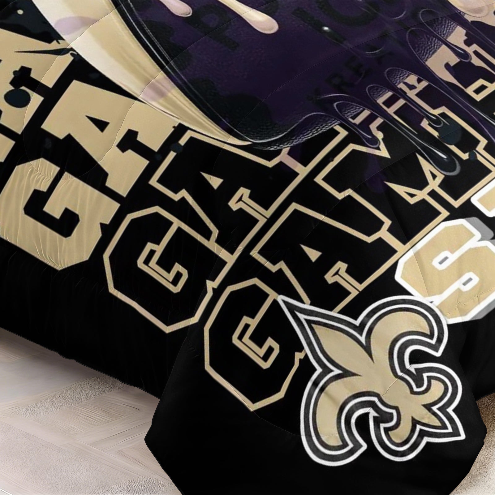 New Orleans Saints Comforter Pillowcase Sets Blanket All Season Reversible Quilted Duvet