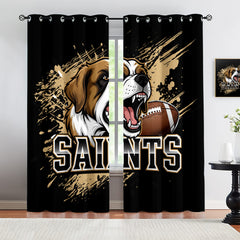 New Orleans Saints Blackout Curtains Drapes For Window Treatment Set