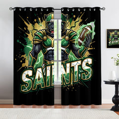 New Orleans Saints Blackout Curtains Drapes For Window Treatment Set