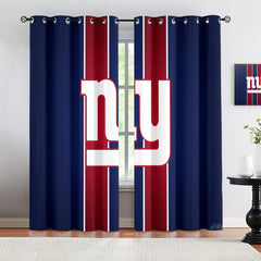 New York Giants Blackout Curtains Drapes For Window Treatment Set