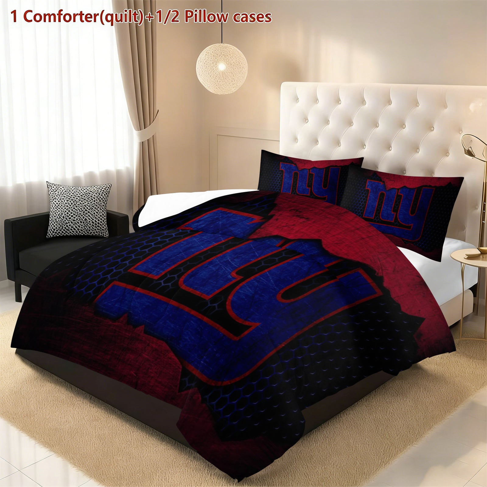 New York Giants Comforter Pillowcase Sets Blanket All Season Reversible Quilted Duvet