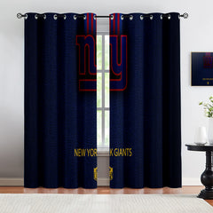 New York Giants Blackout Curtains Drapes For Window Treatment Set