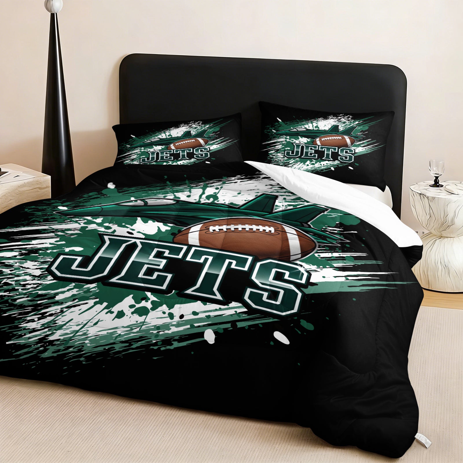 New York Jets Comforter Pillowcase Sets Blanket All Season Reversible Quilted Duvet