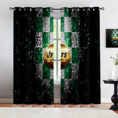 New York Jets Blackout Curtains Drapes For Window Treatment Set