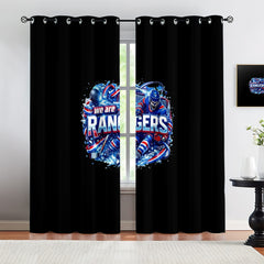 New York Rangers Blackout Curtains Drapes For Window Treatment Set