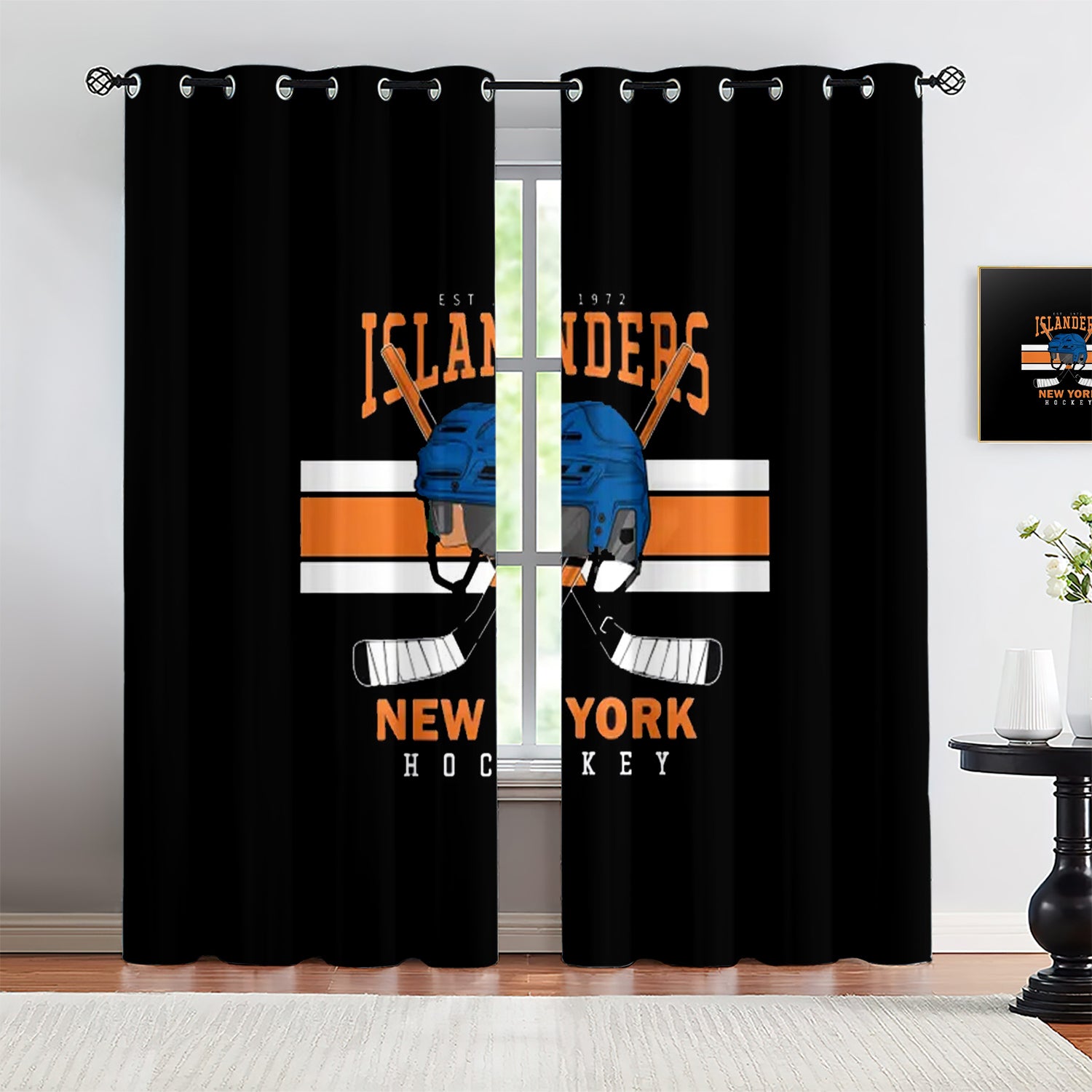 New Yorkislanders Blackout Curtains Drapes For Window Treatment Set