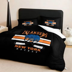 New Yorkislanders Hockey League Comforter Pillowcase Sets Blanket All Season Reversible Quilted Duvet