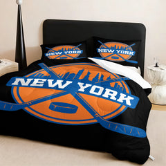 New Yorkislanders Hockey League Comforter Pillowcase Sets Blanket All Season Reversible Quilted Duvet