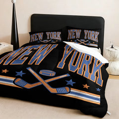 New Yorkislanders Hockey League Comforter Pillowcase Sets Blanket All Season Reversible Quilted Duvet