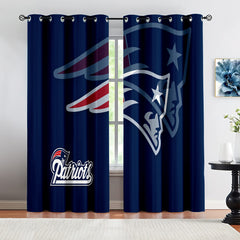 New England Patriot Football League Blackout Curtains Drapes for Window Treatment Set