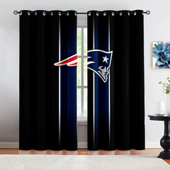 New England Patriots Football League Blackout Curtains Drapes for Window Treatment Set