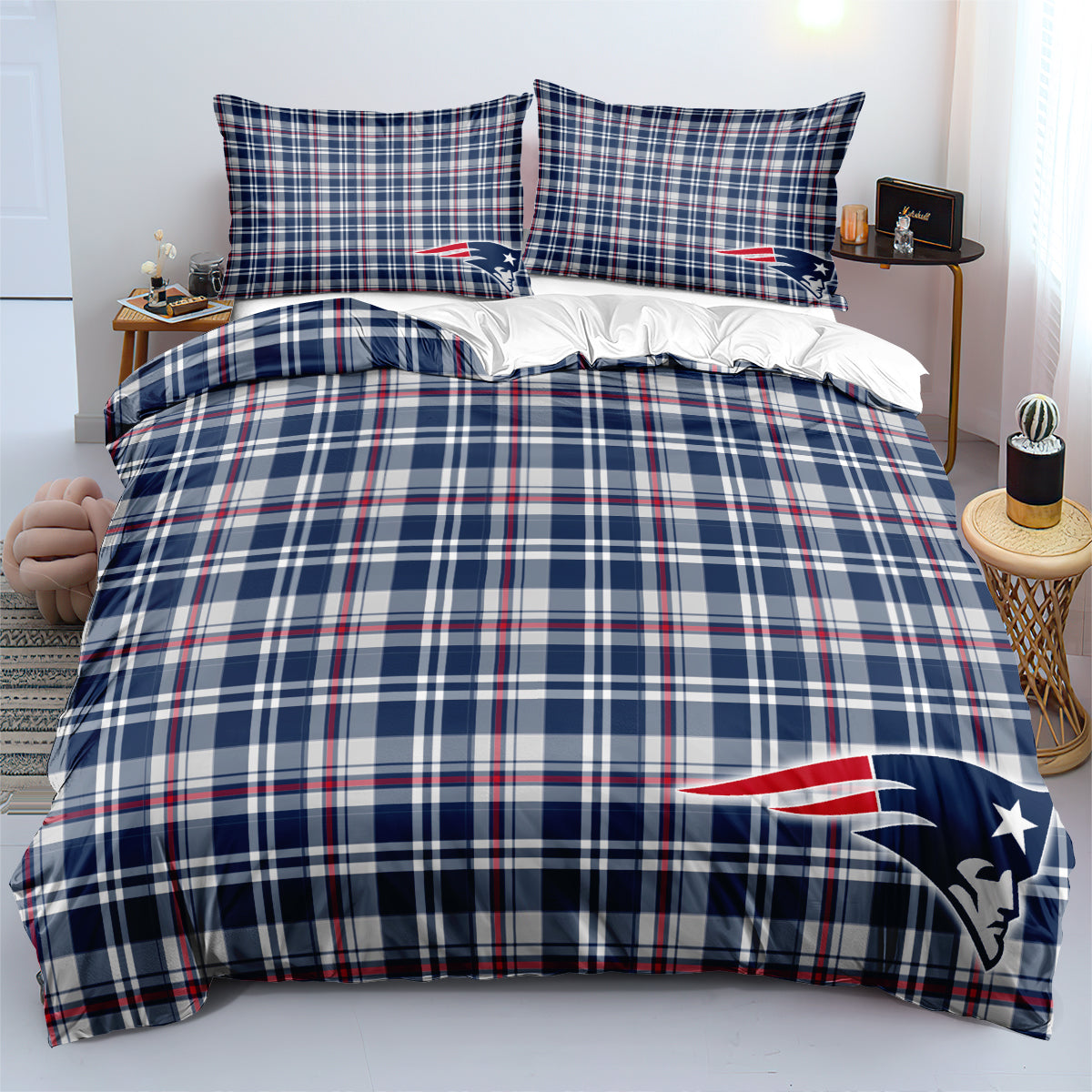 New England Patriots Football League Duvet Cover Quilt Cover Pillowcase Bedding Set