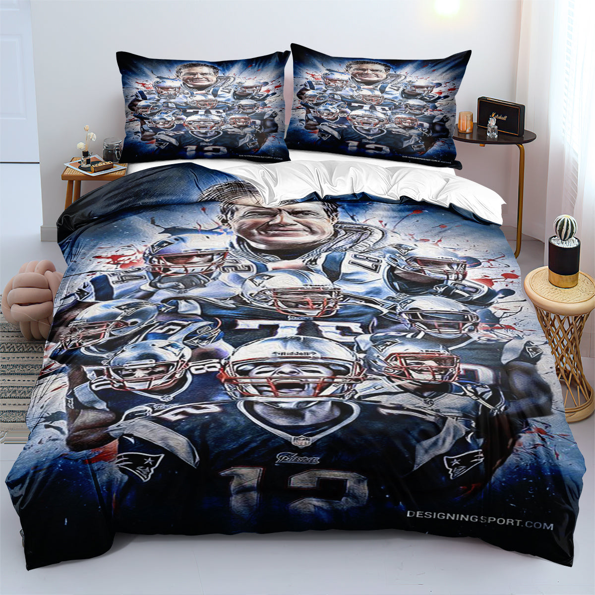 New England Patriots Football League Duvet Cover Quilt Cover Pillowcase Bedding Set