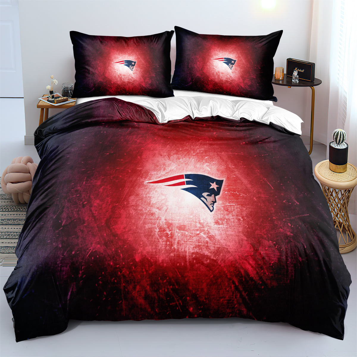 New England Patriots Football League Duvet Cover Quilt Cover Pillowcase Bedding Set