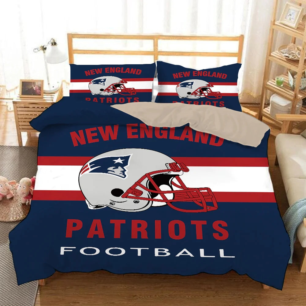 New England Patriots Football League Duvet Cover Quilt Cover Pillowcase Bedding Set