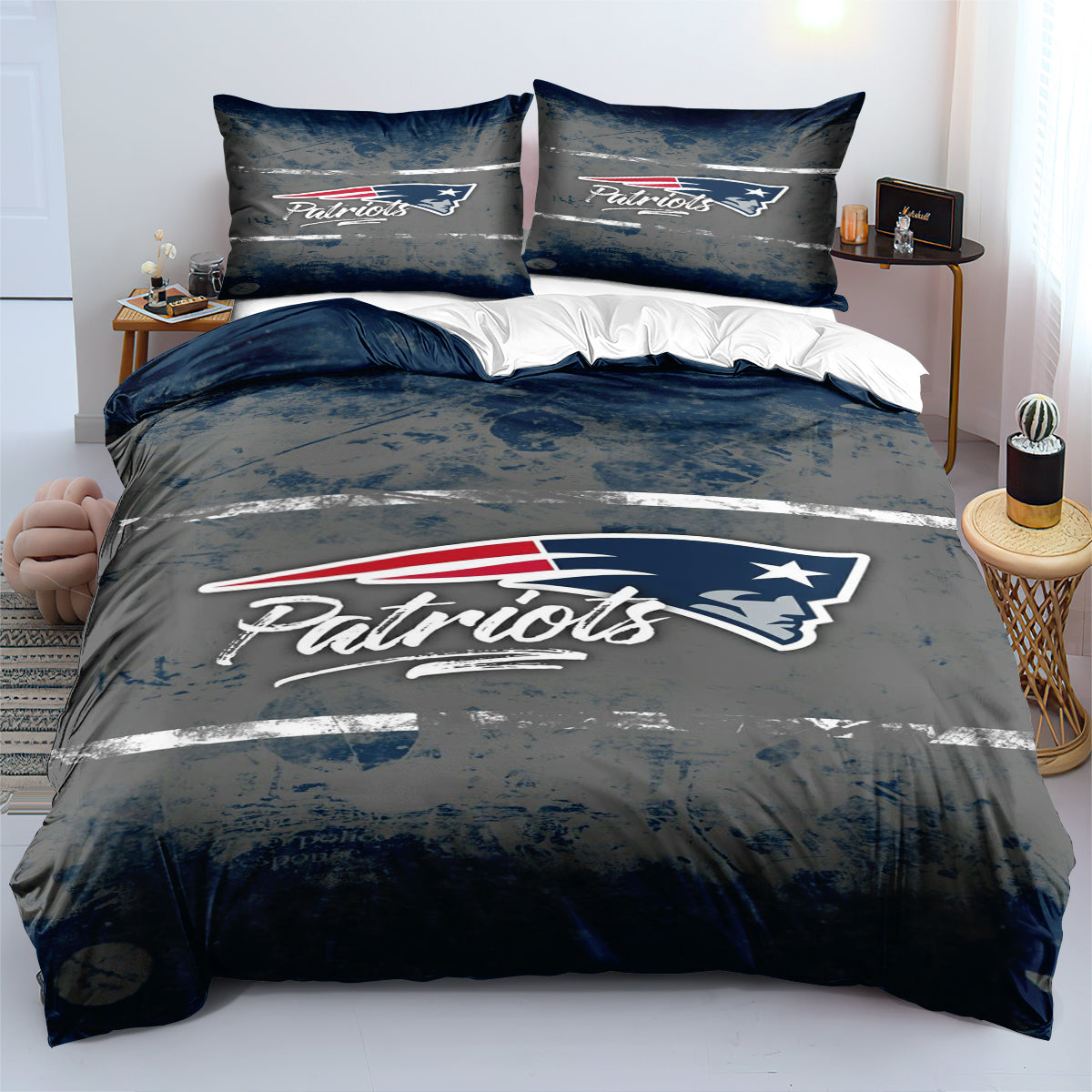 New England Patriots Football League Duvet Cover Quilt Cover Pillowcase Bedding Set