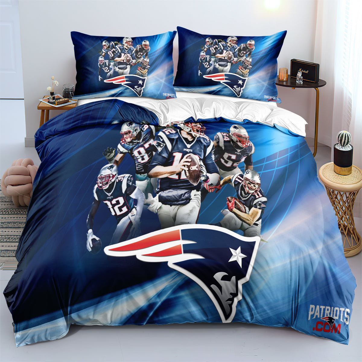 New England Patriots Football League Duvet Cover Quilt Cover Pillowcase Bedding Set