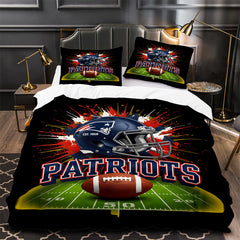 New England Patriots Football Duvet Cover Quilt Case Pillowcase Bedding Set Without Filler