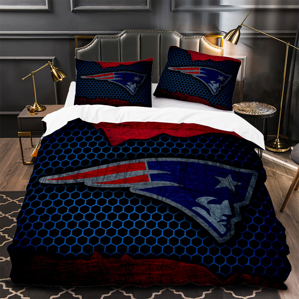 New England Patriots Football Duvet Cover Quilt Case Pillowcase Bedding Set Without Filler