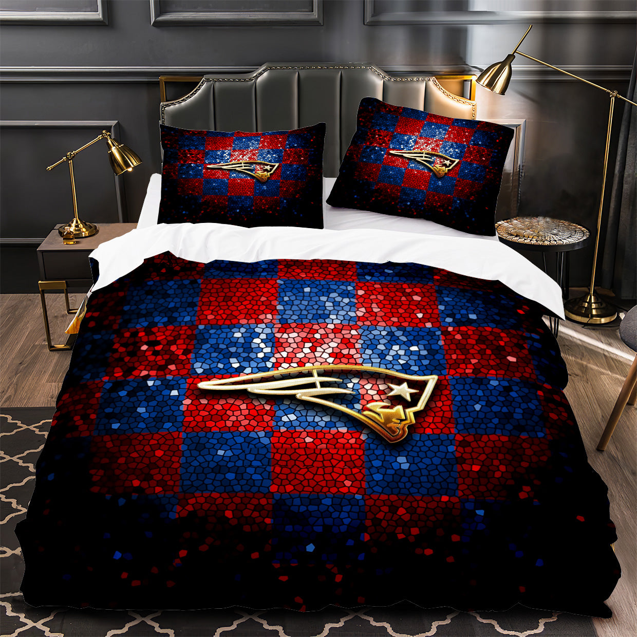 New England Patriots Football Duvet Cover Quilt Case Pillowcase Bedding Set Without Filler