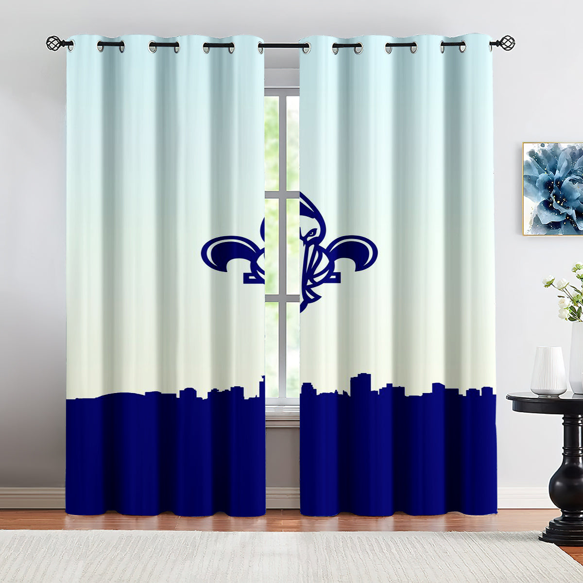 New Orleans Basketball Pelicans Blackout Curtains Drapes For Window Treatment Set