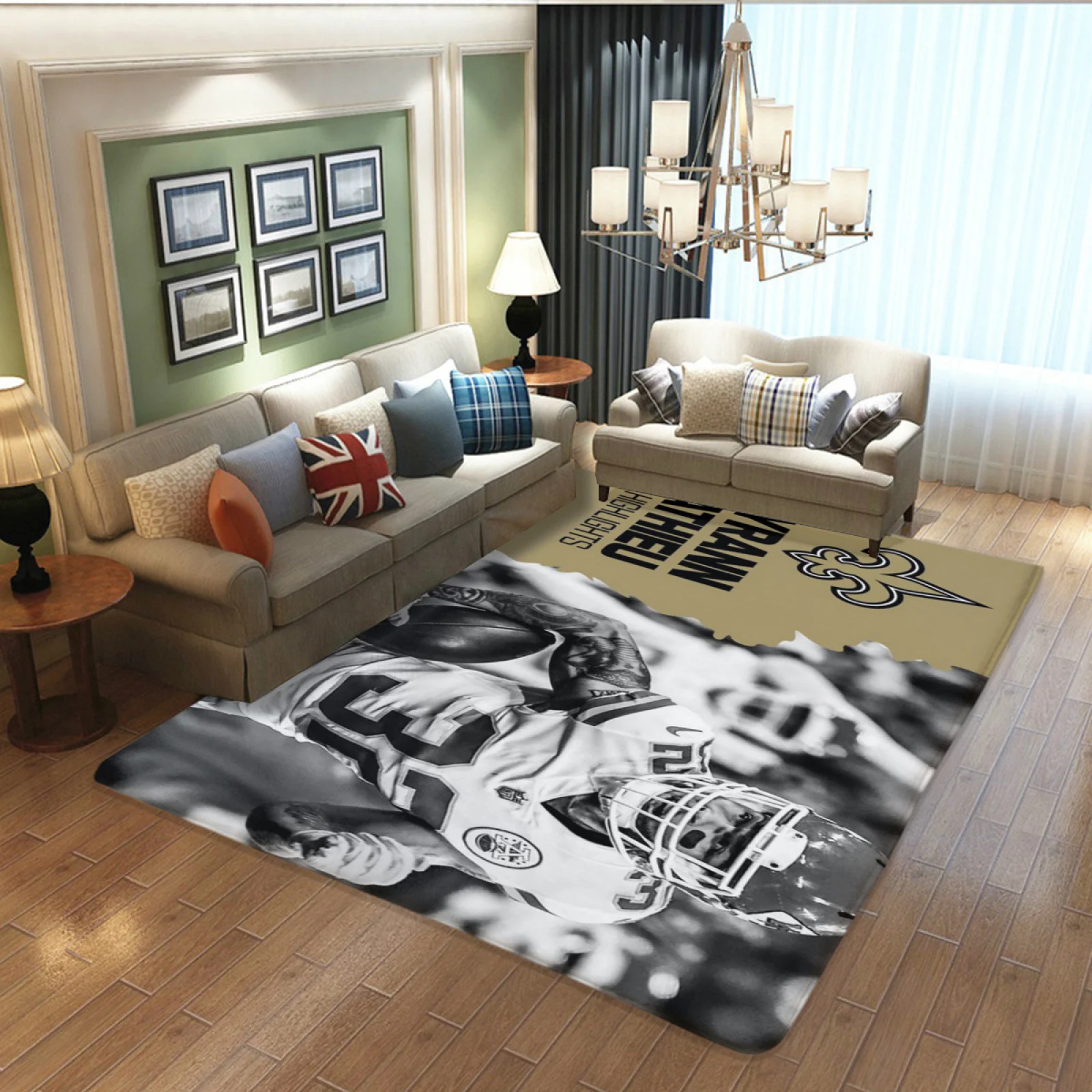 New Orleans Saints Football Team Carpet Living Room Bedroom Mats Kitchen Bathroom Rugs