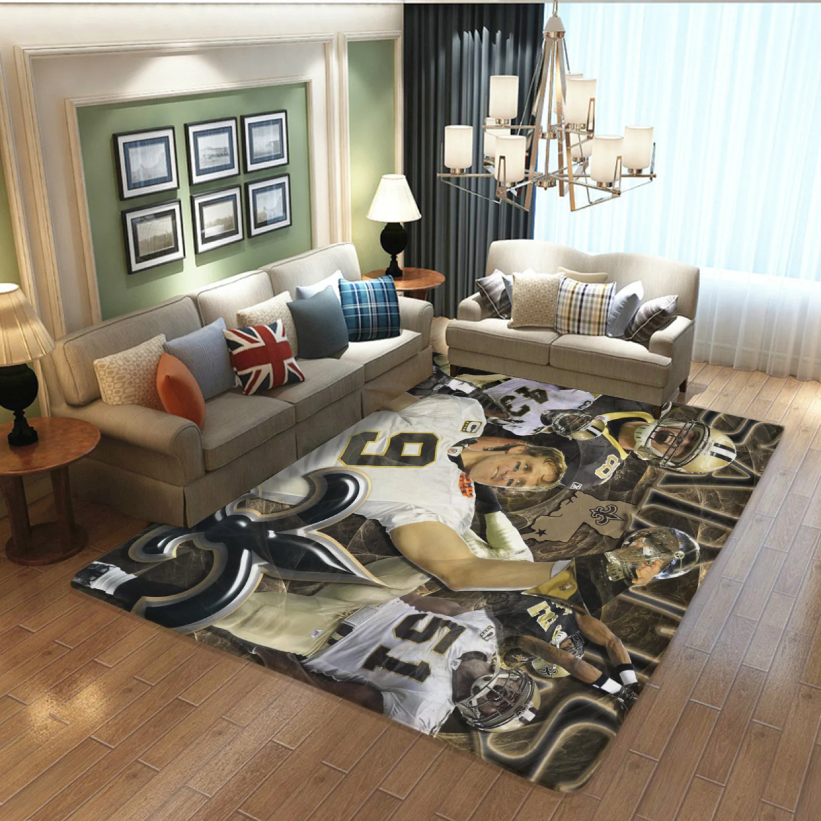 New Orleans Saints Football Team Carpet Living Room Bedroom Mats Kitchen Bathroom Rugs