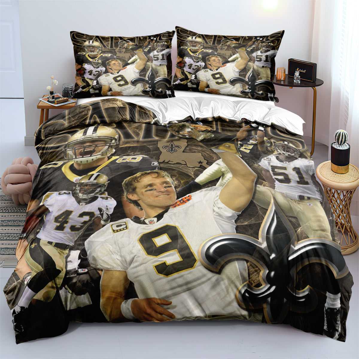 New Orleans Saints Football League  Duvet Cover Quilt Cover Pillowcase Bedding Set