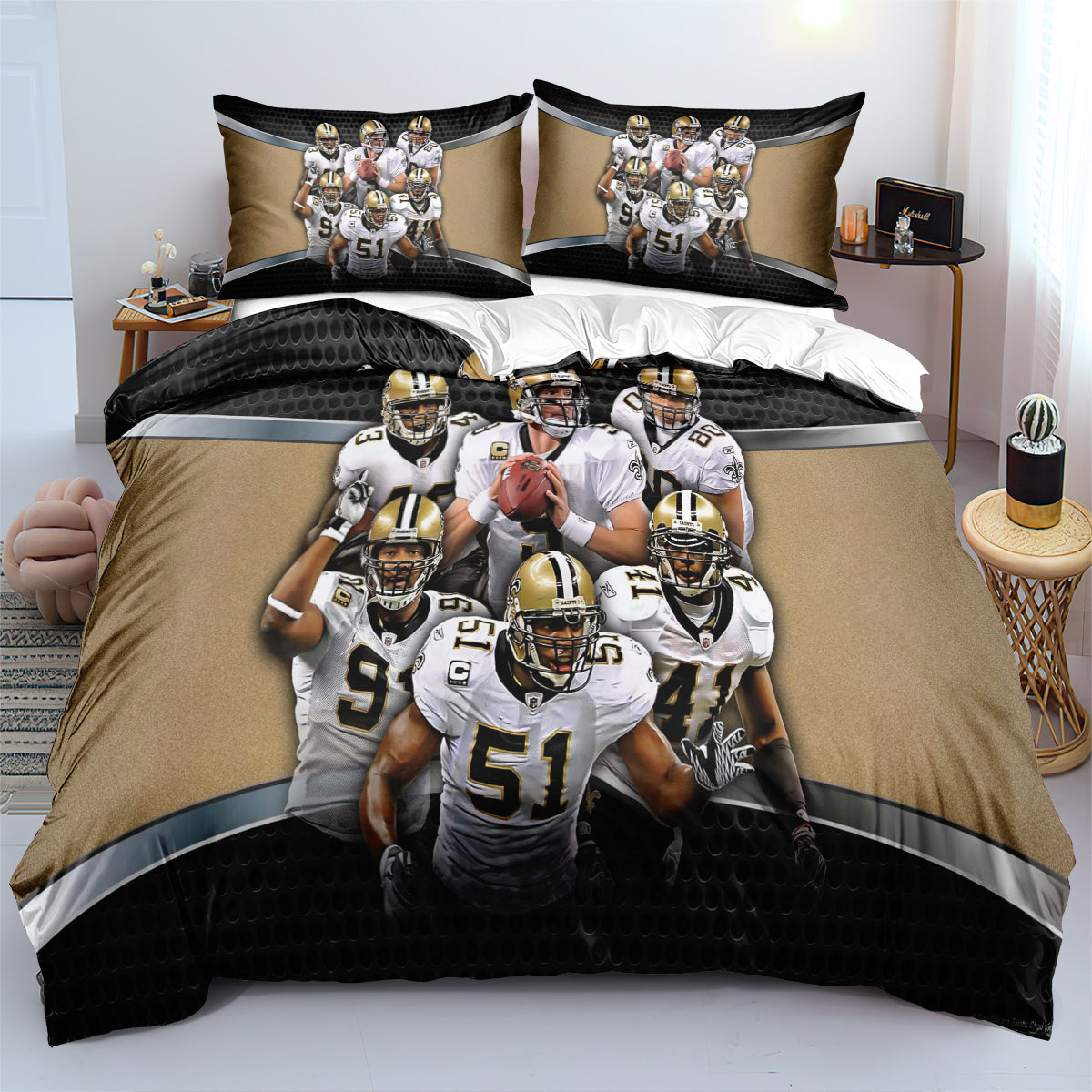 New Orleans Saints Football League  Duvet Cover Quilt Cover Pillowcase Bedding Set