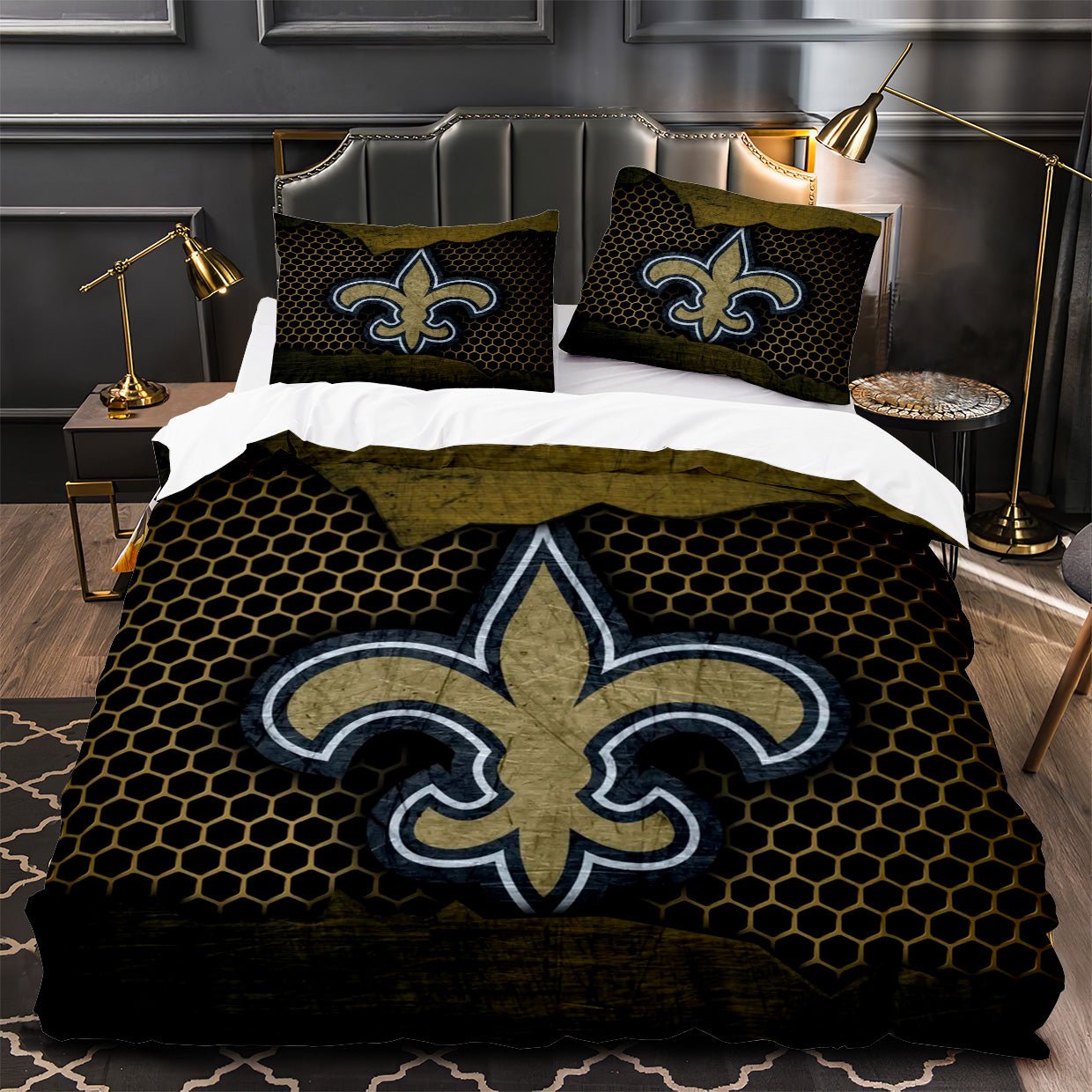 New Orleans Saints Football Duvet Cover Quilt Case Pillowcase Bedding Set Without Filler
