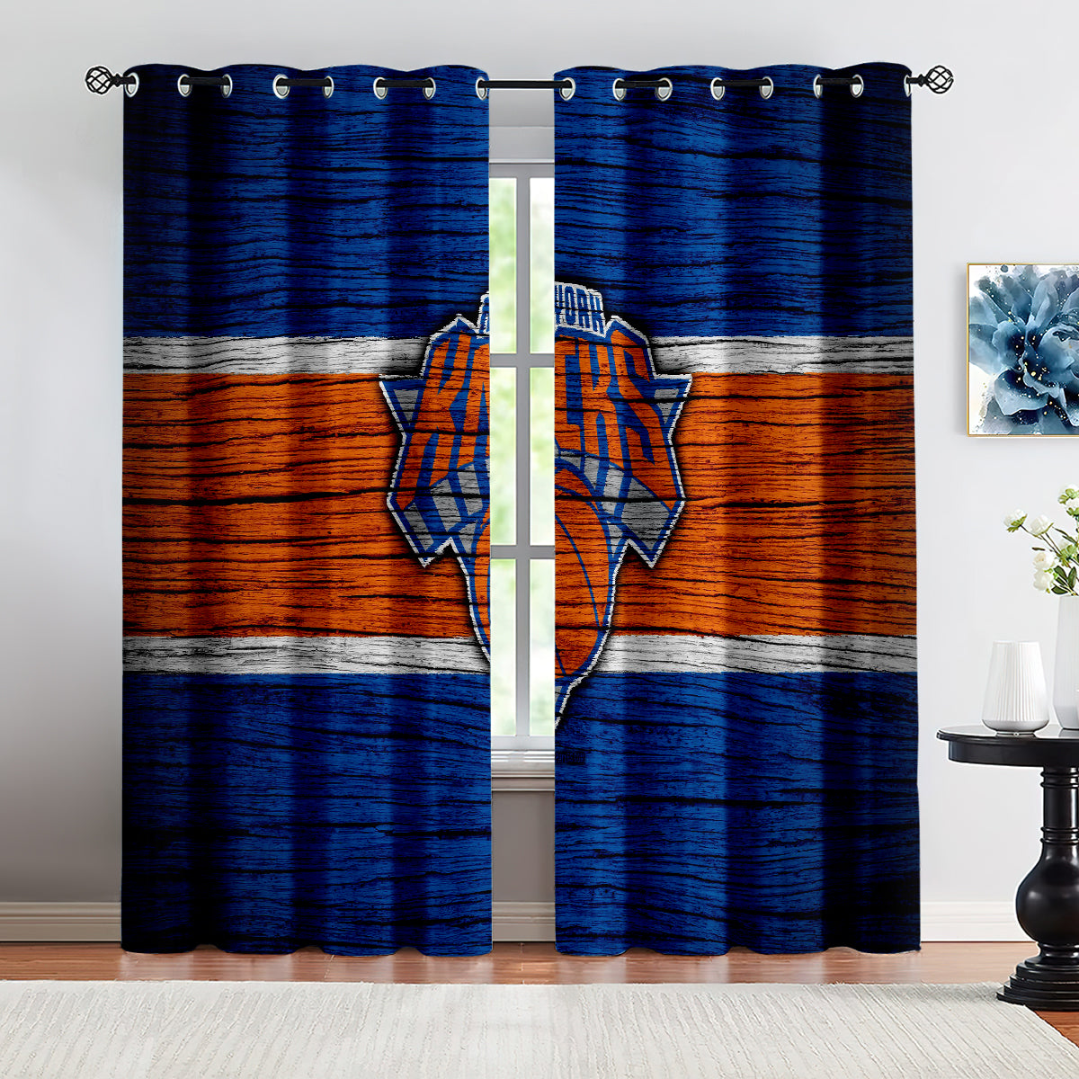 New York Basketball Knicks Blackout Curtains Drapes For Window Treatment Set