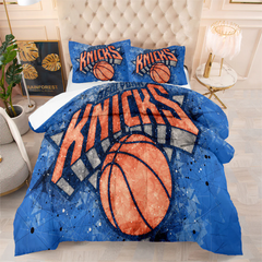 New York Basketball Knicks Comforter Pillowcase Sets Blanket All Season Reversible Quilted Duvet