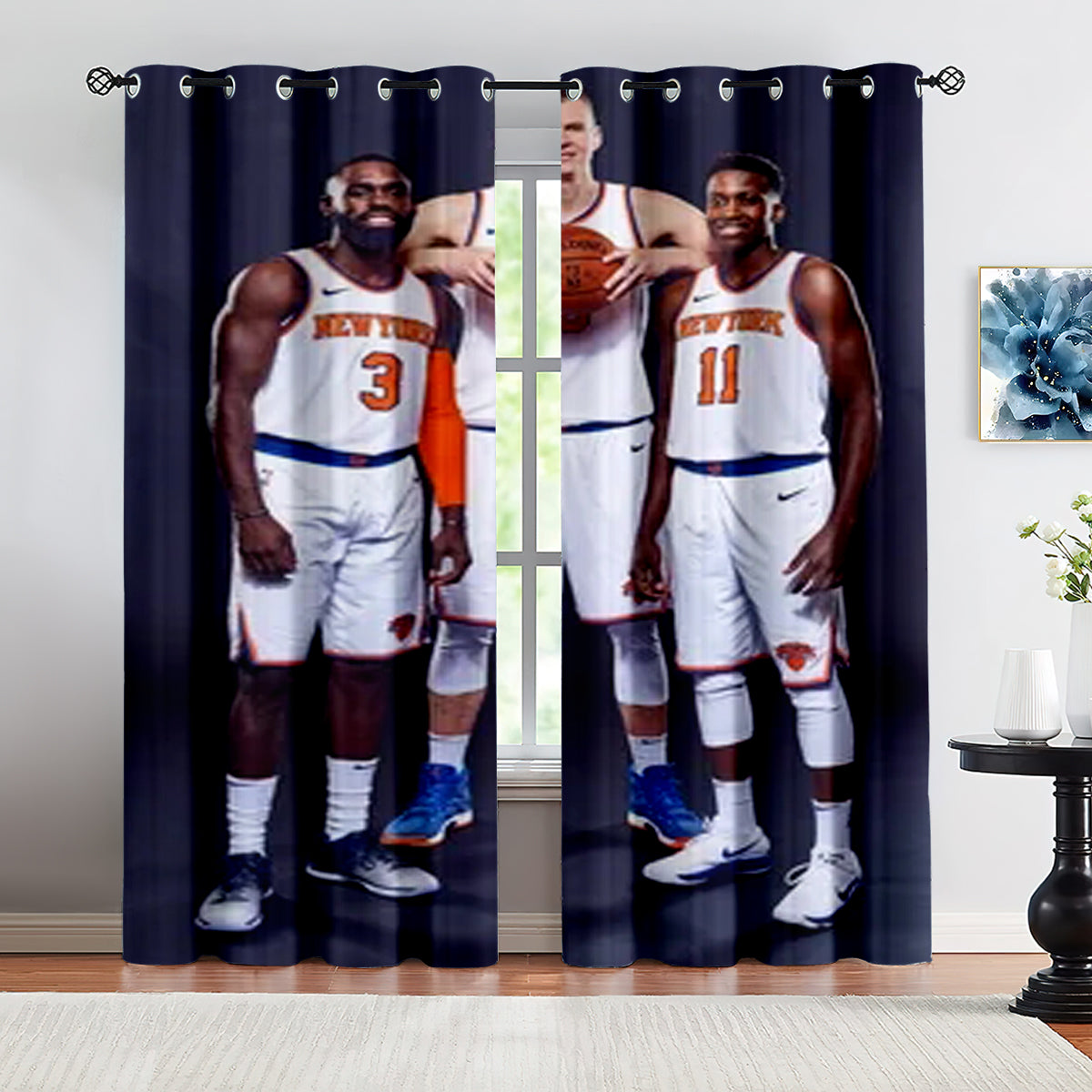 New York Basketball Knicks Blackout Curtains Drapes For Window Treatment Set