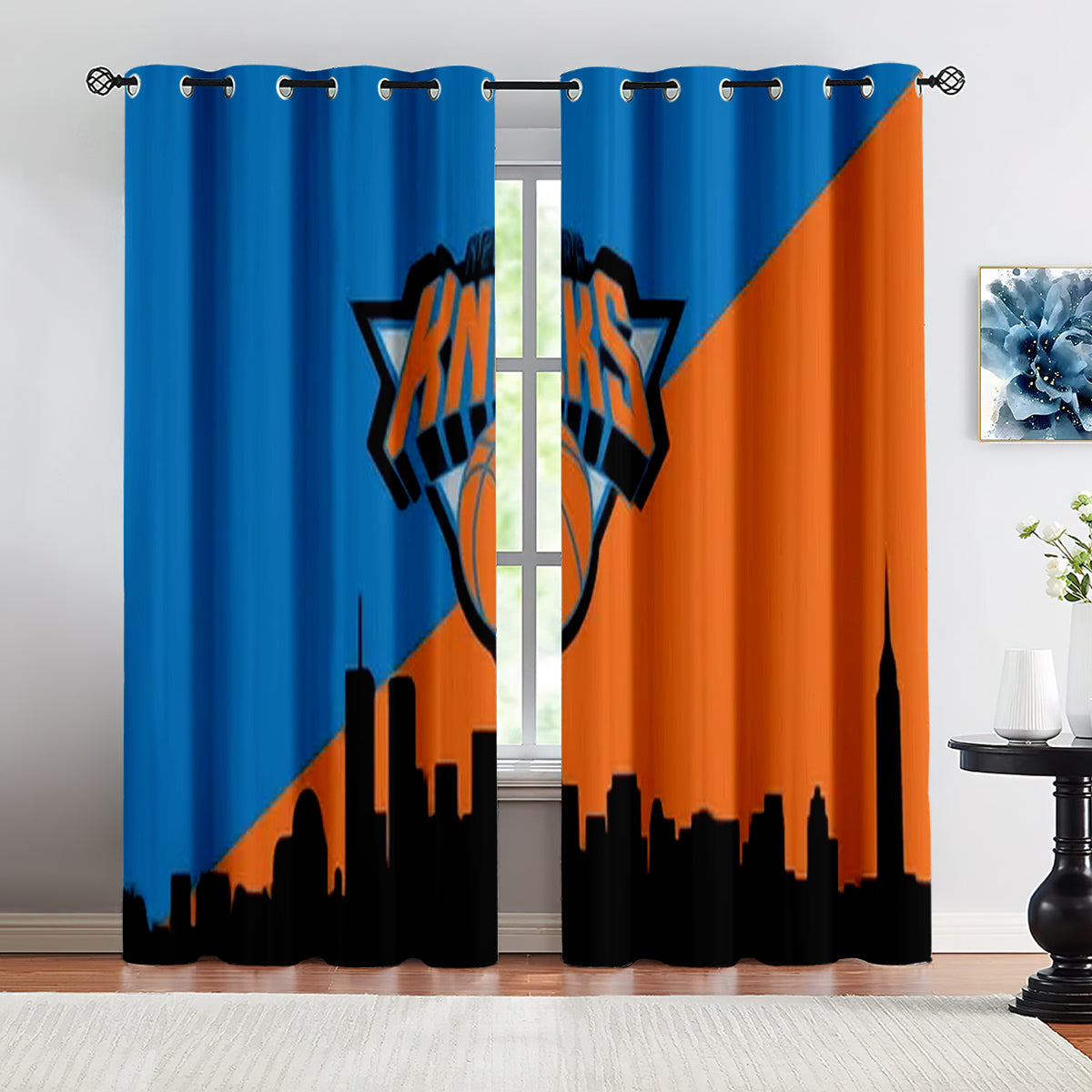 New York Basketball Knicks Blackout Curtains Drapes For Window Treatment Set