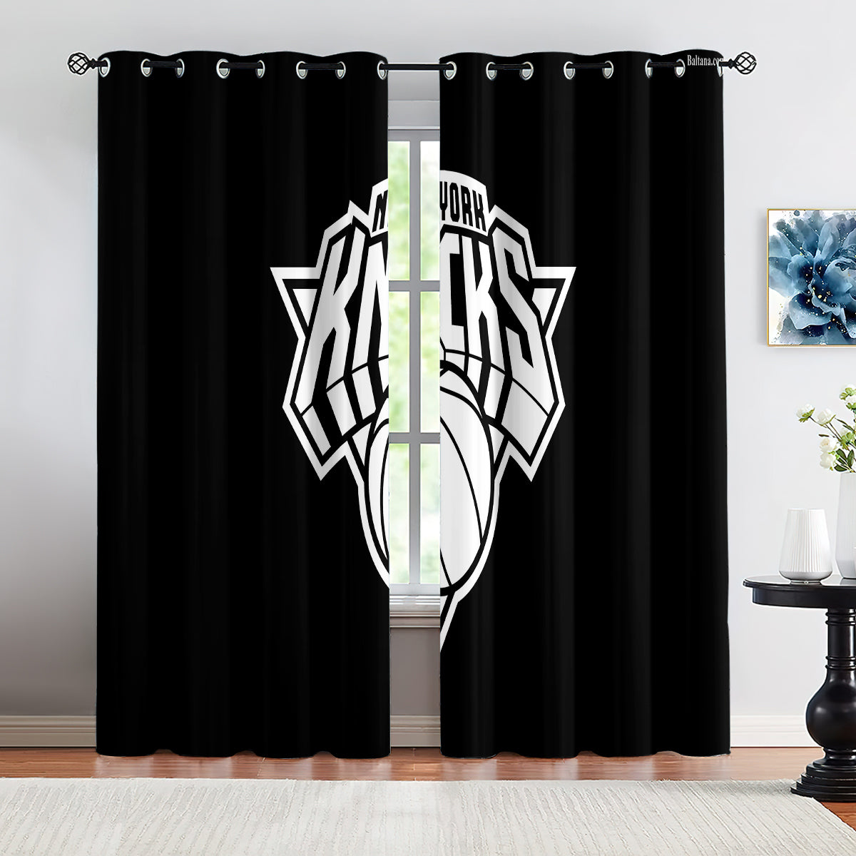 New York Basketball Knicks Blackout Curtains Drapes For Window Treatment Set