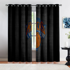 New York Basketball Knicks Blackout Curtains Drapes For Window Treatment Set