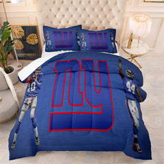 New York Giants Football Team Comforter Pillowcase Sets Blanket All Season Reversible Quilted Duvet