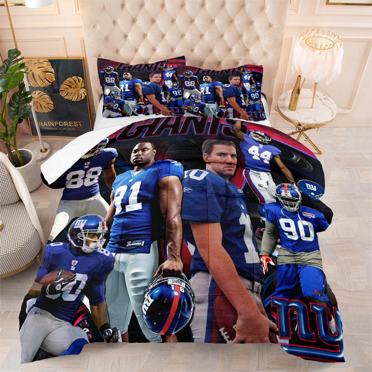 New York Giants Football Team Comforter Pillowcase Sets Blanket All Season Reversible Quilted Duvet