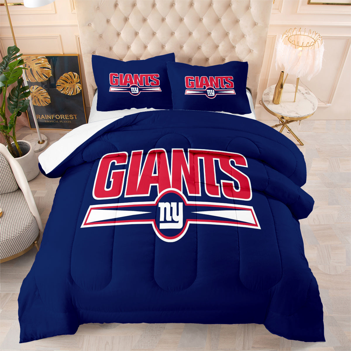 New York Giants Football Team Comforter Pillowcase Sets Blanket All Season Reversible Quilted Duvet