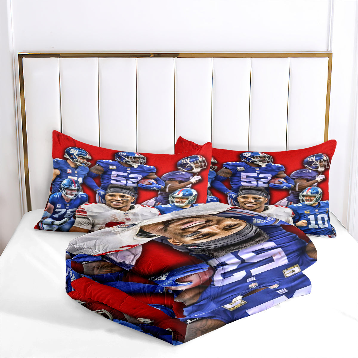 New York Giants Football Team Comforter Pillowcase Sets Blanket All Season Reversible Quilted Duvet