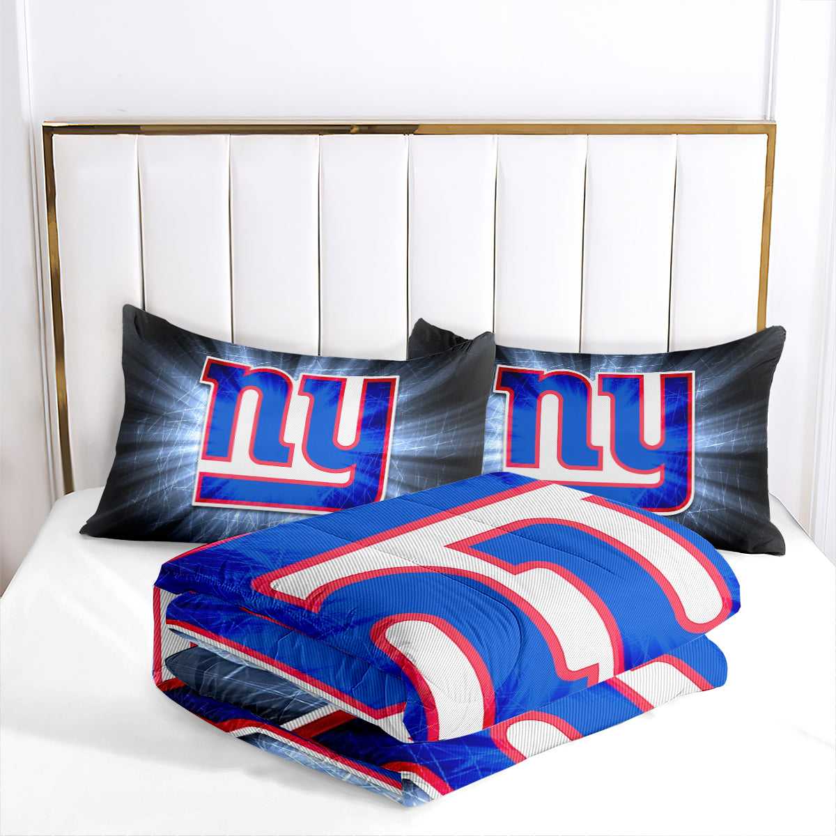 New York Giants Football Team Comforter Pillowcase Sets Blanket All Season Reversible Quilted Duvet