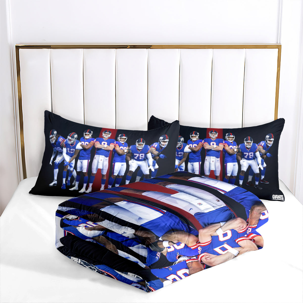 New York Giants Football Team Comforter Pillowcase Sets Blanket All Season Reversible Quilted Duvet