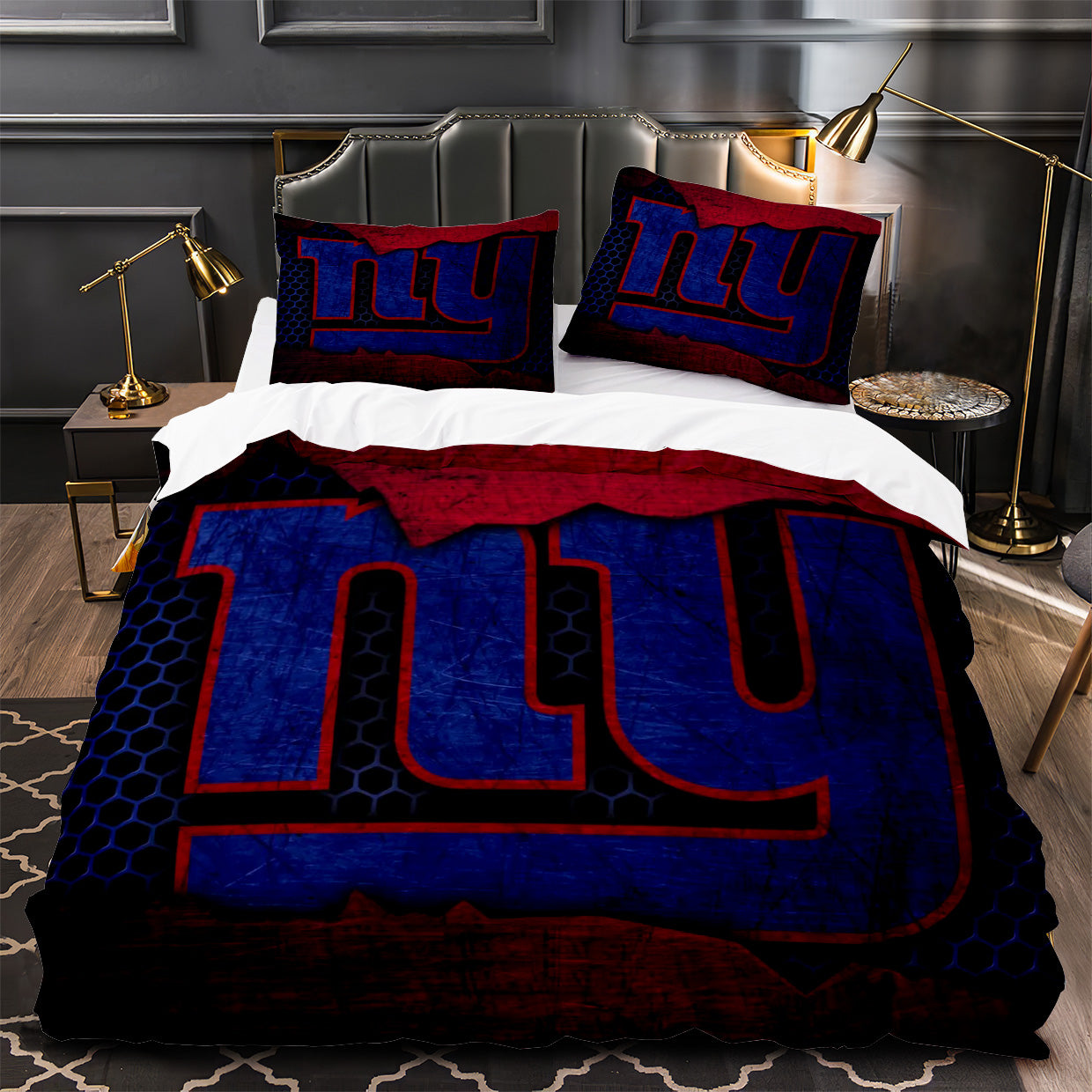 New York Giants Football Duvet Cover Quilt Case Pillowcase Bedding Set Without Filler